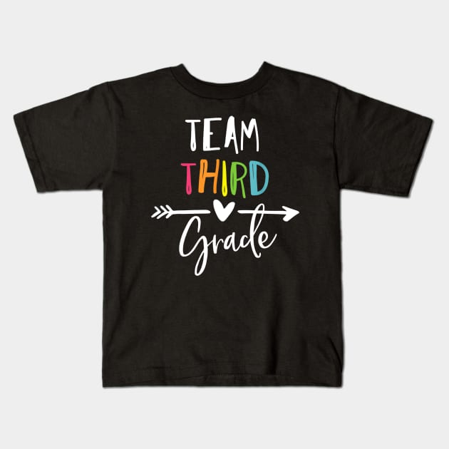 Team third grade t shirt 3rd heart teacher back to school Kids T-Shirt by JensAllison